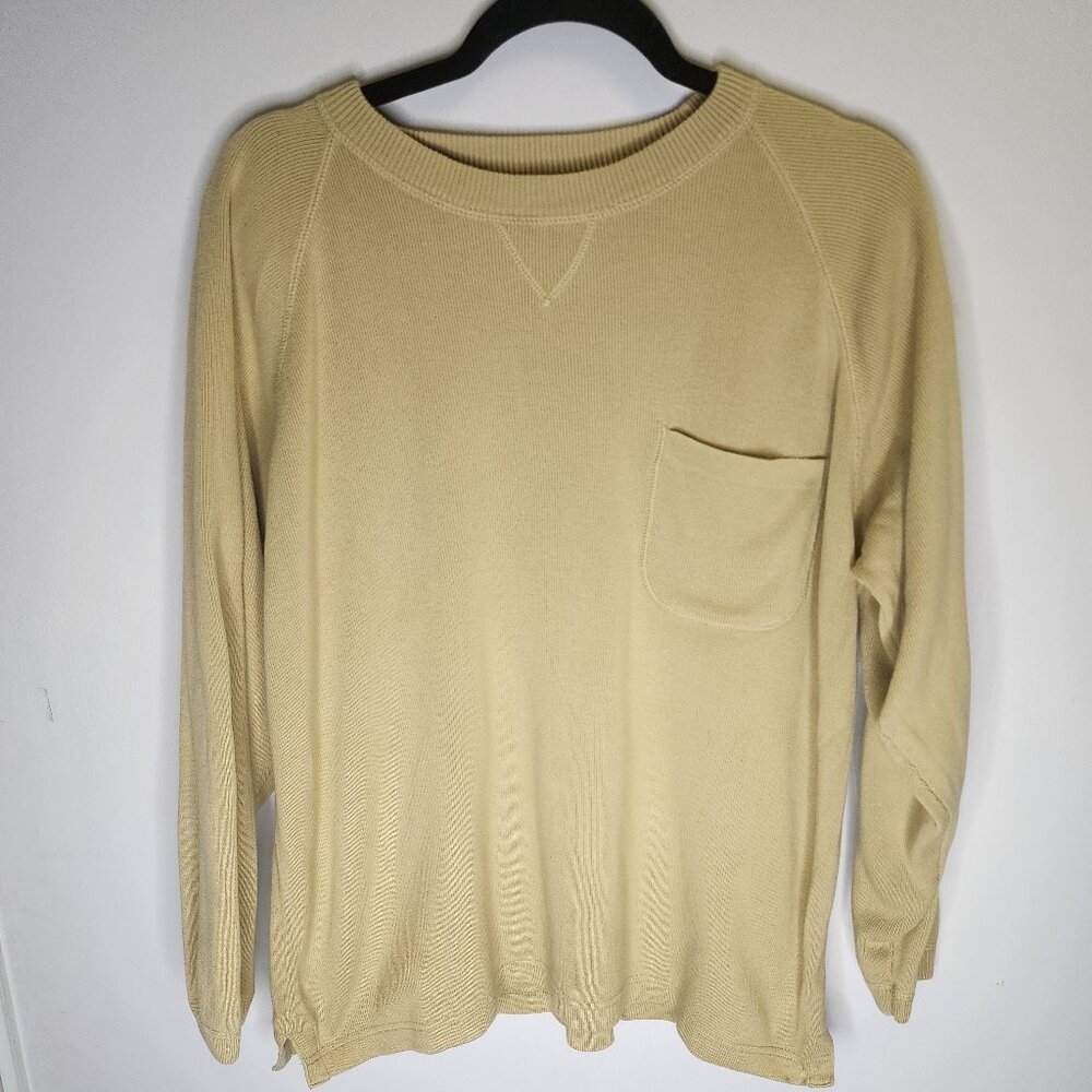 Eddie Bauer Yellow Pullover with Front Pocket - Size M
